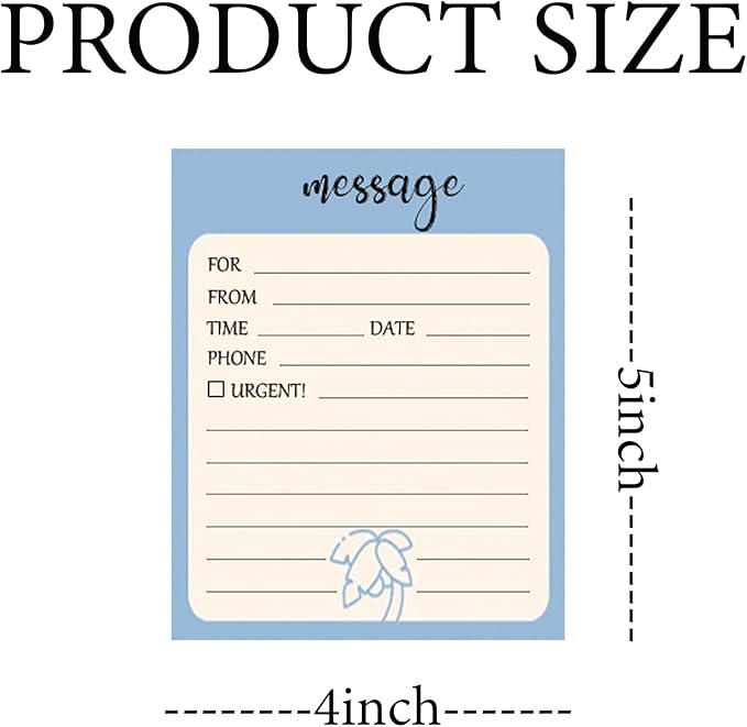 6 Pieces Telephone Message Sticky Notes Pads 4 x 5 Inch Self Adhesive Book Call Back Notepad for Work Call, Office Supplies 50 Sheets/Pack 6 Design (Blue)