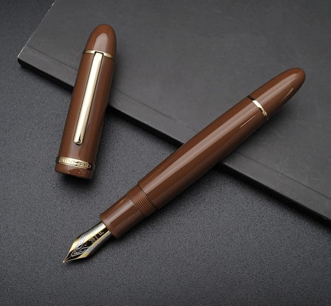 JINHAO X159 Fountain Pen (EF Nib 0.38mm, Coffee with Gold Clip)