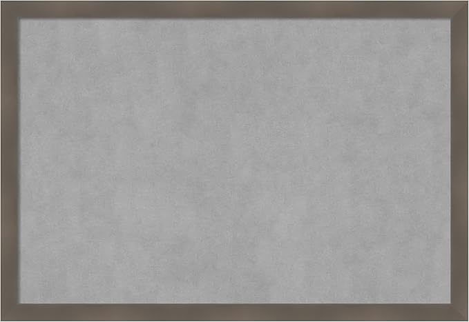 Amanti Art Grey Framed Magnetic Board 26x38 Large Vision Board for use with Magnets, 100% Metal Sheet to Display Items as Office Decor or for Home Organization in mudroom, Kitchen or Kids Room