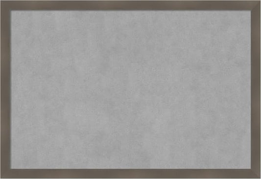 Amanti Art Grey Framed Magnetic Board 26x38 Large Vision Board for use with Magnets, 100% Metal Sheet to Display Items as Office Decor or for Home Organization in mudroom, Kitchen or Kids Room