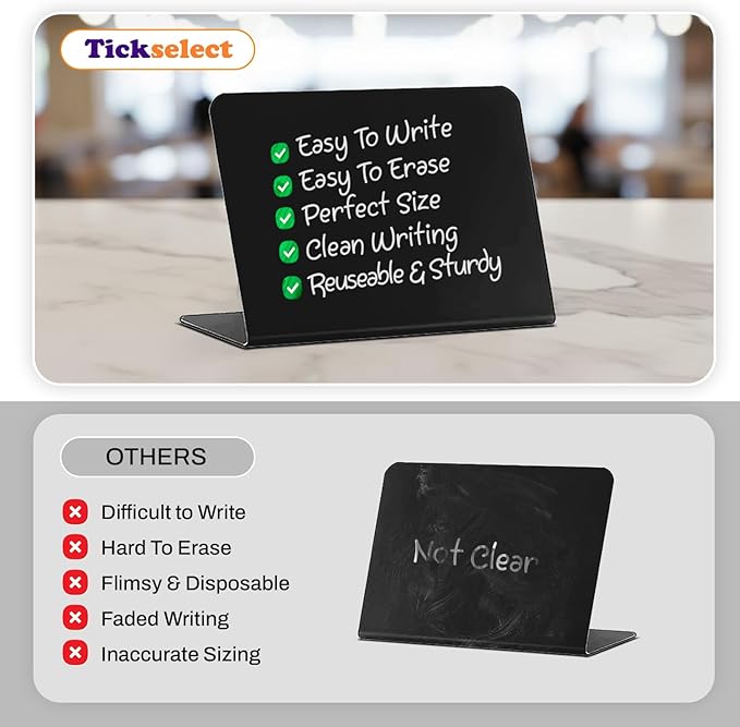 12 Pack Mini Chalkboard Signs for Food, 4”x3” Small Reusable Chalk Board Signs w/Spray Bottle, Food Labels for Party Buffet, Table Signs for Wedding, Name Tags, Bakery