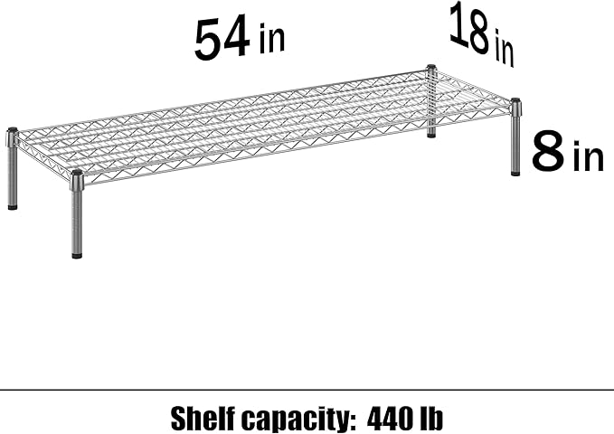 Regal Altair 18" Deep x 54" Wide x 8" Height Wire Shelving Kit | 1-Tier | NSF Commercial Storage Rack Unit
