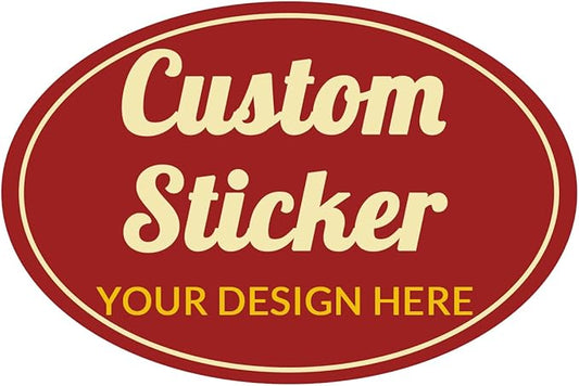100-500 Pcs Custom Stickers Personalized Labels with Any Design Image Logo Text for Business Logo Thank You Labels,1/2/3/4 inch Customized Stickers(Oval)