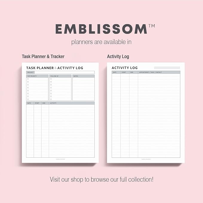 Task Planner & Tracker 8.5 x 11 Tear-Off 70 Sheet Planner Pad – Project Organizer with Time Log, Top Priority, Follow-Up – Notepad for Home & Office (White, Classic, 1 Pack)