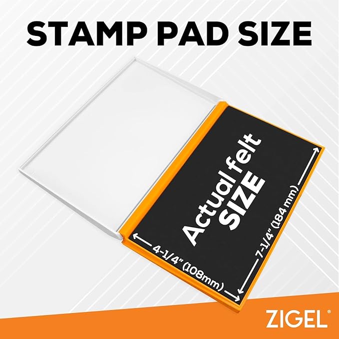 2 Pack Plastic Case Stamp Pad Large Size, Olive Green Color - Size: 4" x 7" - Choose from 15 Ink Colors