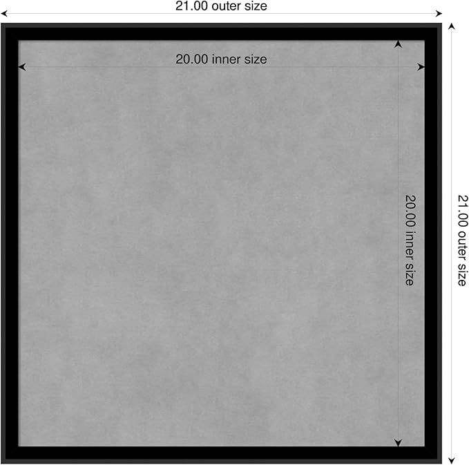 Amanti Art Black Framed Magnetic Board 21x21 Medium Vision Board for use with Magnets, 100% Metal Sheet to Display Items as Office Decor or for Home Organization in mudroom, Kitchen or Kids Room