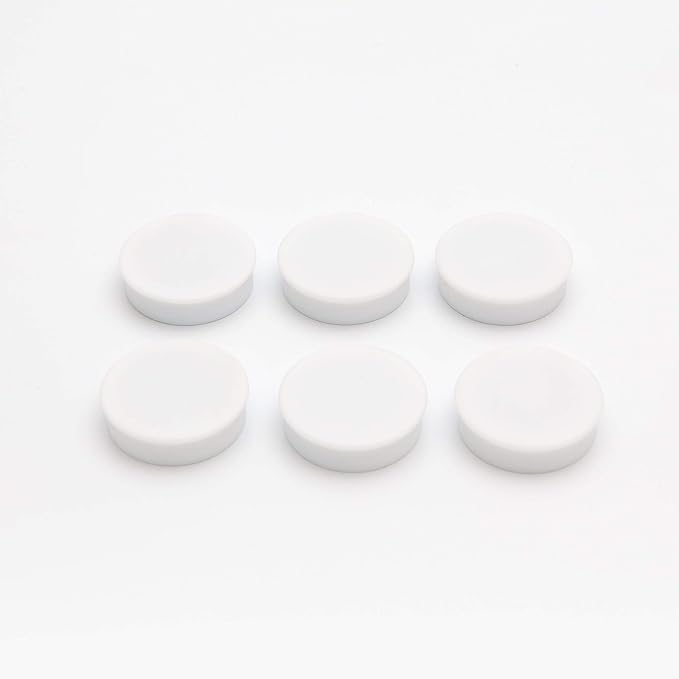 Bullseye Office 24 Round White Fridge Magnets, Button Shaped, Small Colorful Magnetic Discs for Kitchen, Cabinet or Classroom, Perfect Whiteboard Supplies for Teachers (White)