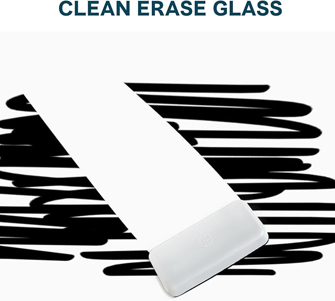 J&J worldwide Magnetic Glass Whiteboard 6' x 4' Ultra White, Large Frameless White Boards for Walls 72 x 48 Inches, Large Dry Erase Board for Office, Home, School