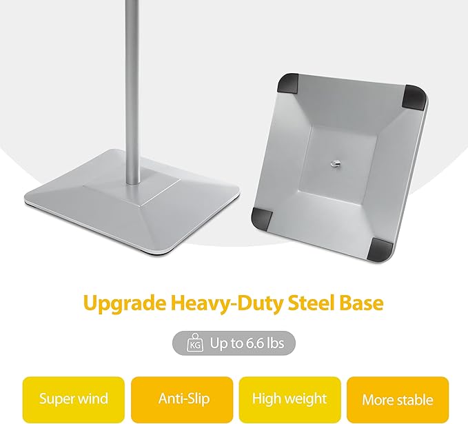 VAIIGO 11"x17" Pedestal Poster Stand with Heavy Duty Solid Steel Base, Adjustable Floor Standing Sign Holder for Vertical and Horizontal Display, Silver 3Pack