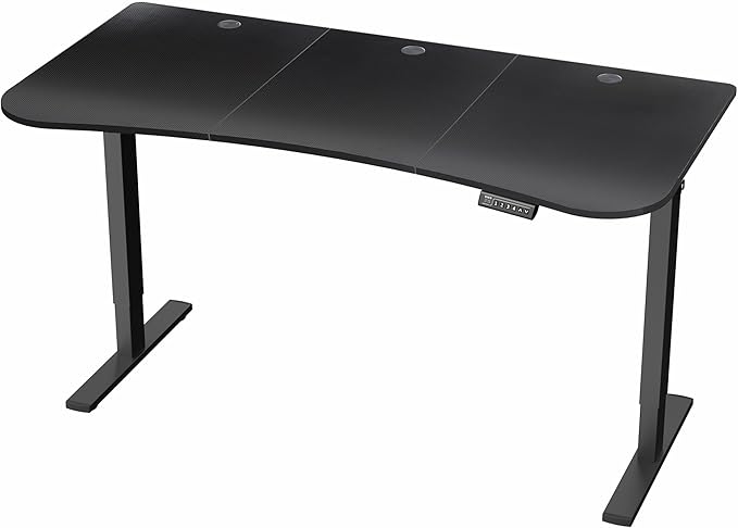 VIVO Electric 63 x 32 in Standing Desk, Memory Height Adjustment, 1B Series, Holds 220 lbs, Black Carbon Fiber Top Black Frame, DESK-KIT-1B1R
