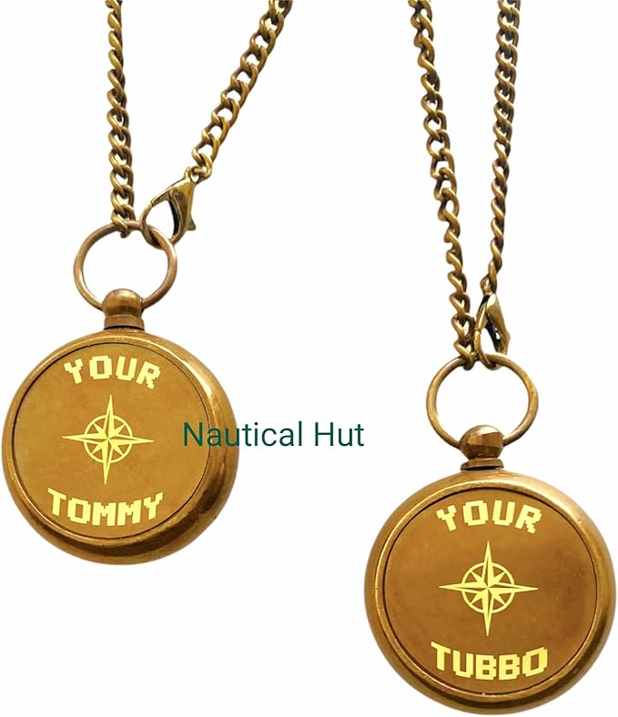 Brass Compass Personalized – Waterproof Pocket Compass for Son, Grandson, Daughter – Baptism, Communion, Easter, Graduation Gift – Engraved with Your Tommy, Your Tubbo