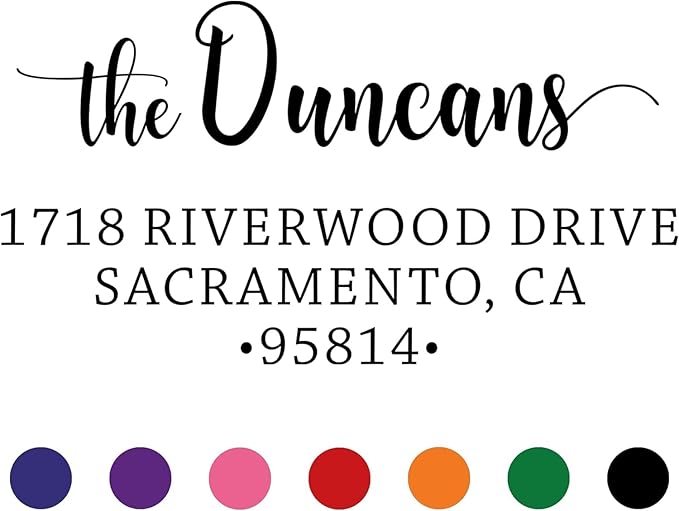 The Duncans Personalized Self-Inking Address Stamp | Envelope Return Address Stamp for Couples and Families | Custom Rubber Address Stamp (2, Large)
