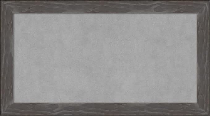 Amanti Art Grey Framed Magnetic Board 15x27 Small Vision Board for use with Magnets, 100% Metal Sheet to Display Items as Office Decor or for Home Organization in mudroom, Kitchen or Kids Room