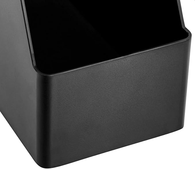 Amazon Basics Plastic Desk Organizer - Vertical Magazine and File Holder, Black, 2-Pack