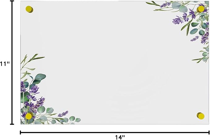 Acrylic Dry Erase Board for Wall with Stylish Border - Shipped Next Day, Made in USA, Non-Magnetic Whiteboard, Wall Mounted Board, Easy to Clean (Clear - 11x14)