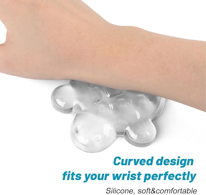 Lucocia Silicone Gel Mouse Wrist Rest,Cute Turtle Shape Ergonomic Elbow Mouse Rest Wrist Pad,Comfort Support for Typing and Gaming-Clear
