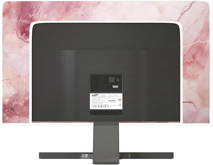 Baocicco Fashion Pink Marble Computer Monitor Dust Cover 26, 27, 28 Inch Full Body Cover for Computer Screen Panel Case Computer Sleeve Compatible with iMac 26, 26-28 PC, Desktop and TV