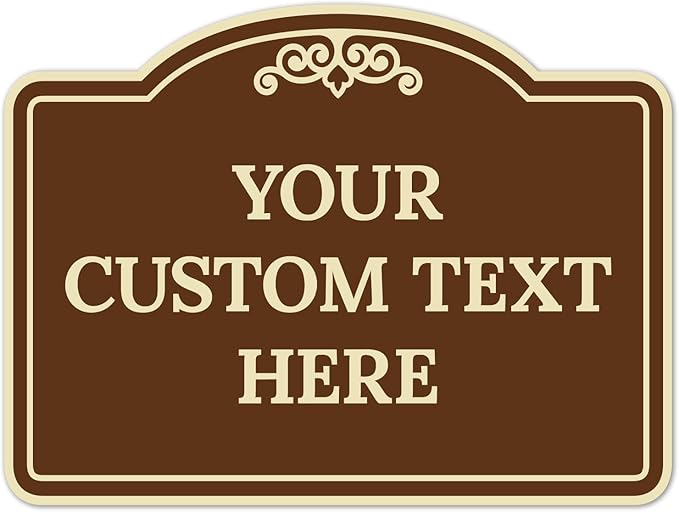 Custom Decorative Sign, Personalized Metal Sign for Business, Driveway, Home, Airbnb, Office Door Plaque, Brown Background Sign, 18x24 Inches, ACM, Fade Resistant, Made in USA by Sigo Signs