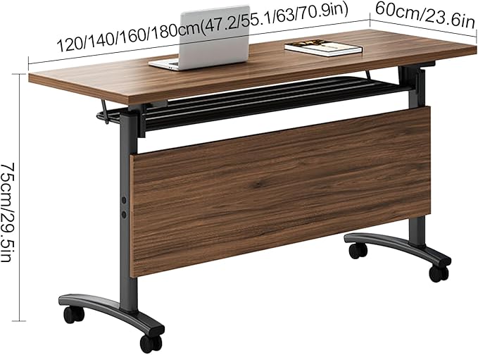 Conference Table Foldable Meeting Tables,Flip Top Mobile Training Table The folding conference table With Silent Wheels Is Convenient And Fast,Modern Mobile Meeting Tables (2pack 160*60*75)