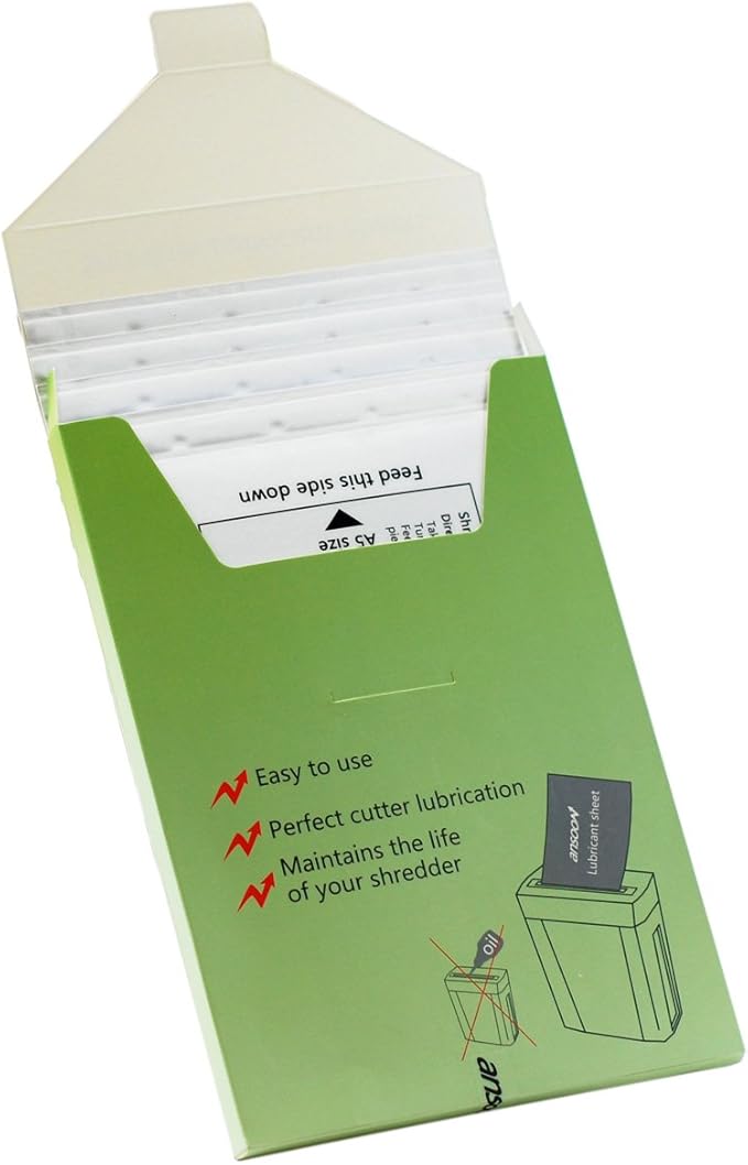 Ansoon Paper Shredder Lubricant Lubricating Sheets, Paper Shredder Oil Sharpening & Cleaning Sheet for Cross-Cut and Micro-Cut Paper Shredders (28-Pack)