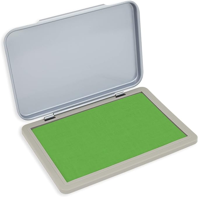 Metal Case Stamp Pad Medium Size, Olive Green Color - Size: 3" x 4" - Choose from 15 Ink Colors