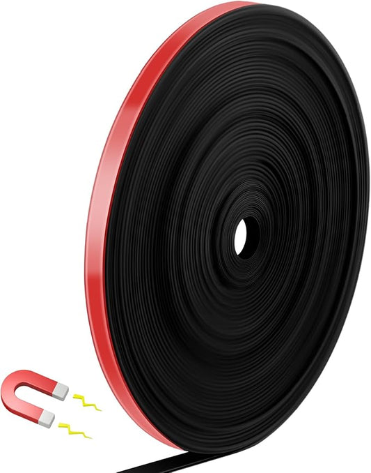 AmazingSpark Magnetic Tape Roll Thin Strips, 0.39 Inch x 66 Feet Magnetic Board Dividers Whiteboard Graphic Decorative Tape Marking Line for Classroom Office Art Accessories(Red)