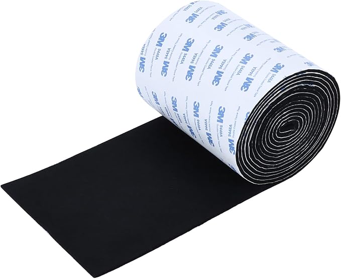 VOCOMO Felt Furniture Pads, Heavy Duty Felts Strip Roll with Adhesive Backing Felt Pads Furniture Feet Cuttable Felts Tape for Protecting Hardwood Floors(5 x 120 x 0.12 Inch, Black)