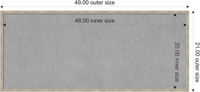 Amanti Art Silver Framed Magnetic Board 21x49 Oversize Vision Board for use with Magnets, 100% Metal Sheet to Display Items as Office Decor or for Home Organization in mudroom, Kitchen or Kids Room