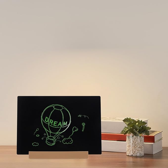 VILLCASE Simple Desktop Chalkboard Memo Board Large Dual-use Rustic Message Sign for Home Office Shop Wedding Birthday Decoration