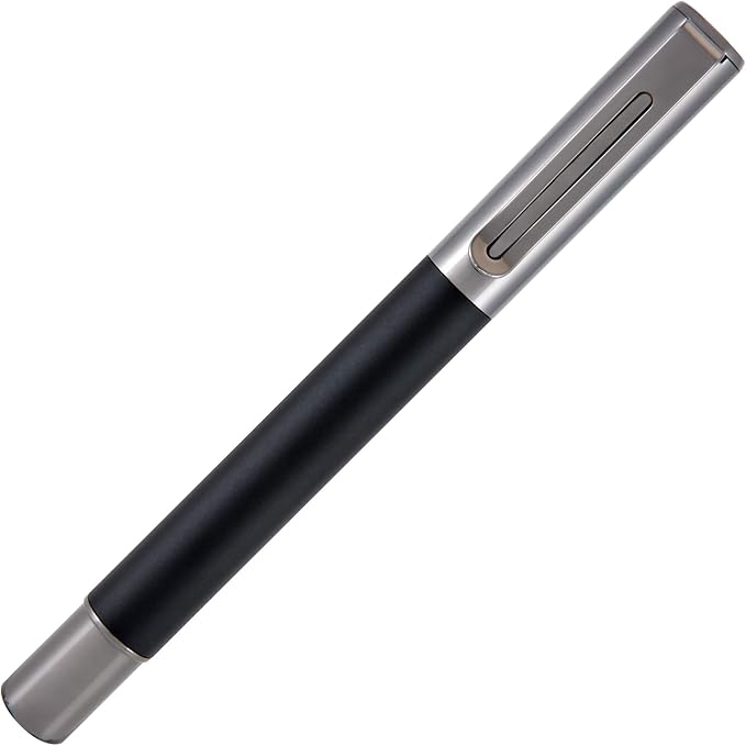 Monteverde USA Ritma Fountain Pen in Black – Broad Nib Bold JoWo Stainless Steel Refillable Ink Cartridge/Converter – Ideal for Executives & Artists