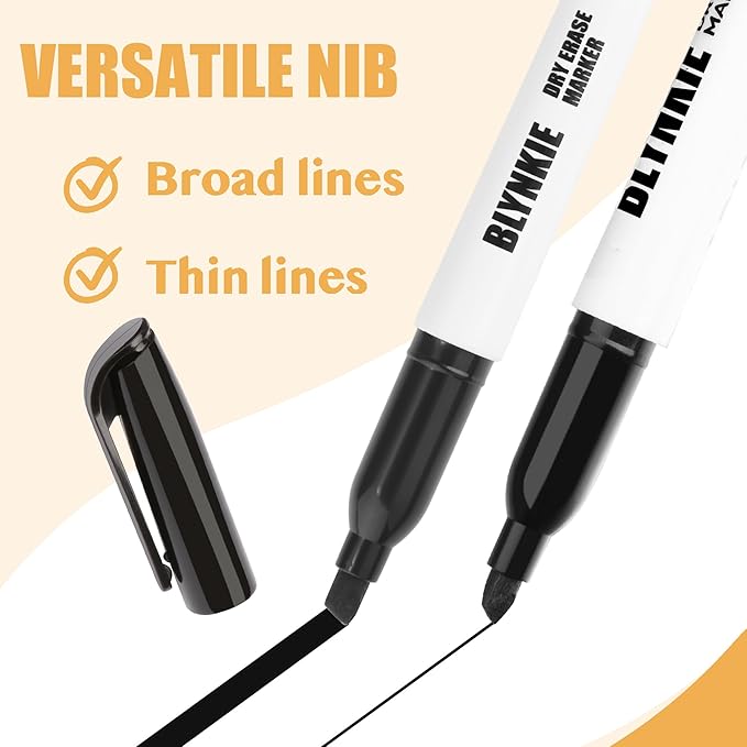 Blynkie Dry Erase Markers Bulk Pack of 102 Chisel Tip Black Whiteboard Markers, Low Odor Suitable for School Office and Home