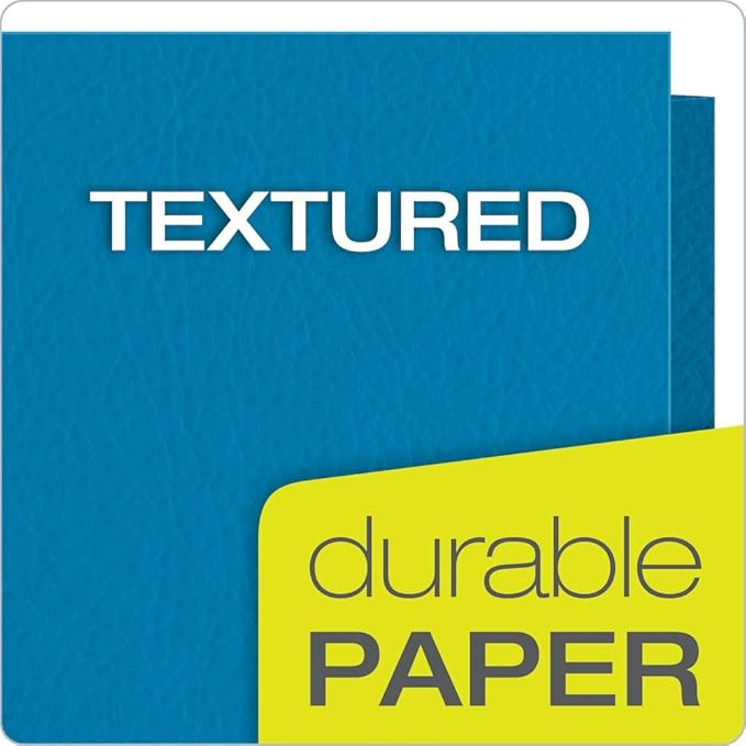 Oxford Twin-Pocket Folders, Textured Paper, Letter Size, Light Blue, Holds 100 Sheets, Box of 25 (57501EE)