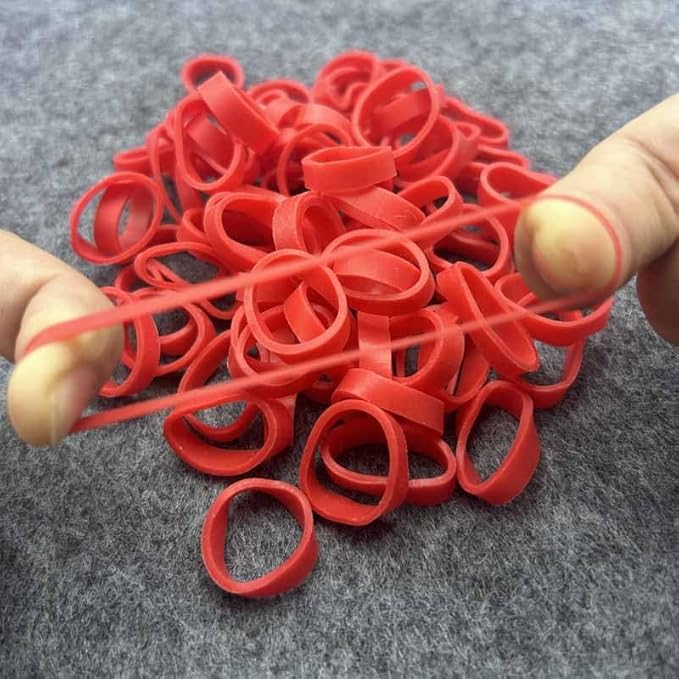 500pcs Red Color Mini Rubber Bands Elastic Bands Rubber Band for Organizing File Ties Bands School Office Supplies Stationery Holder Band Loop