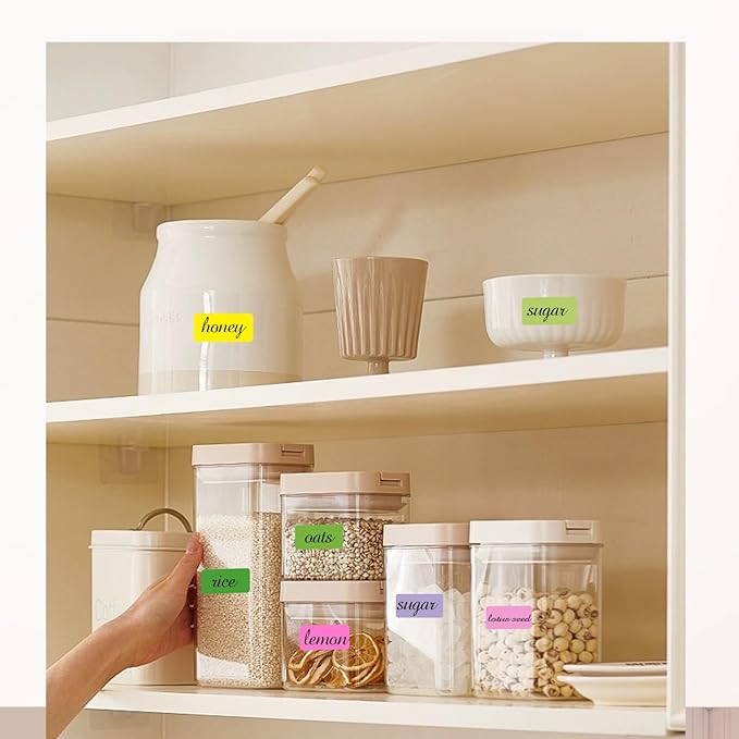 STARLIBOO Removable Freezer Labels, 1x2 Inch Color Coding Removable Labels Easily to Peel of, Freezer Labels to Write on/Waterproof (360PCS, 8 Colors)