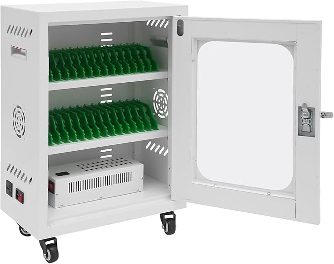 Rechargeable Mobile Phone Charging Cabinet,30 Slots Cell Phones Charging Station Portable Cellphone Charging Cart with Combination Lock, for Students and Employees, Tourists (30-Slots)