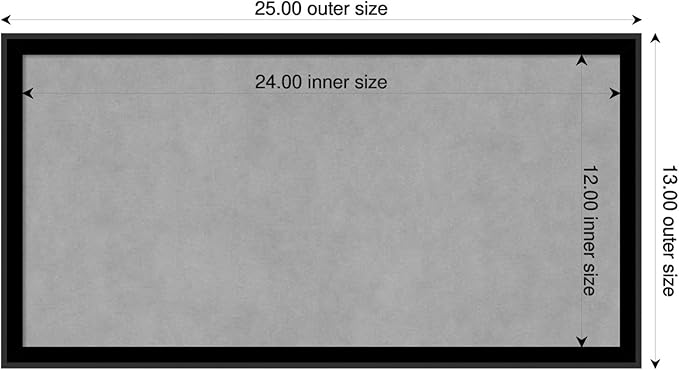 Amanti Art Black Framed Magnetic Board 13x25 Small Vision Board for use with Magnets, 100% Metal Sheet to Display Items as Office Decor or for Home Organization in mudroom, Kitchen or Kids Room