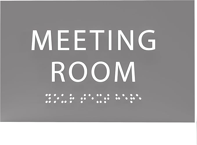 ADA CENTRAL SIGNS - 6" X4" Meeting Room Sign - ADA Compliant Tactile Graphics Grade 2 Braille Text Acrylic Wall Sign | Privacy, Interview, Room Name Sign for Schools, Hospitals, Offices, & Apartments