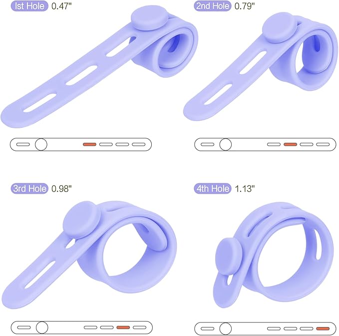 Donruby 24Pcs Silicone Cable Ties - Reusable & Washable with Locking Buckles, Adjustable Fastening Cable Management Straps, Multi-Purpose High Elasticity Cord Organizer (Purple)