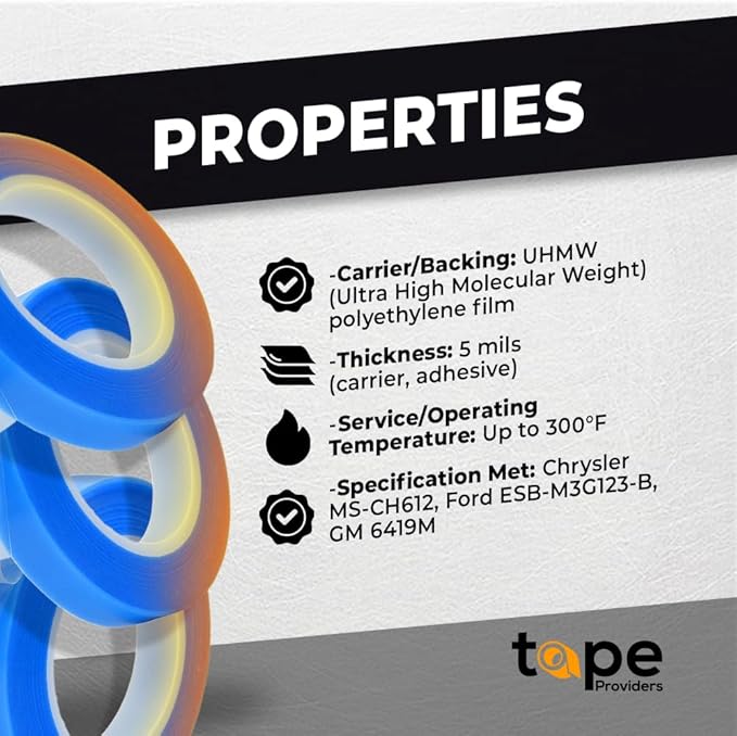 WOD SPT7A UHMW Polyethylene Transparent Film Slick Tape, 1/2 inch. x 36 yd. Aggressive Adhesive - Ideal For Squeak Reduction, Drawers, and Bearings