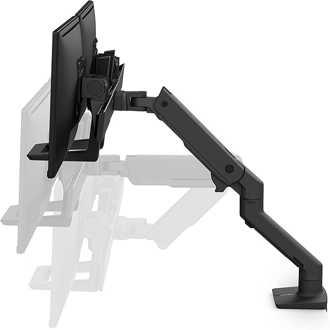 Ergotron – HX Dual Monitor Arm, VESA Desk Mount – for 2 Monitors Up to 32 Inches, 5 to 17.5 lbs Each – Matte Black