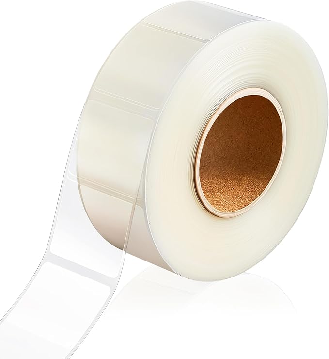 Zonon 500 Pcs Clear Labels Label Protector Clear Stickers Wafer Seals Waterproof Labels for Protecting Barcodes, Numbers and Stickers (1.96 x 1.96 Inch,Square)