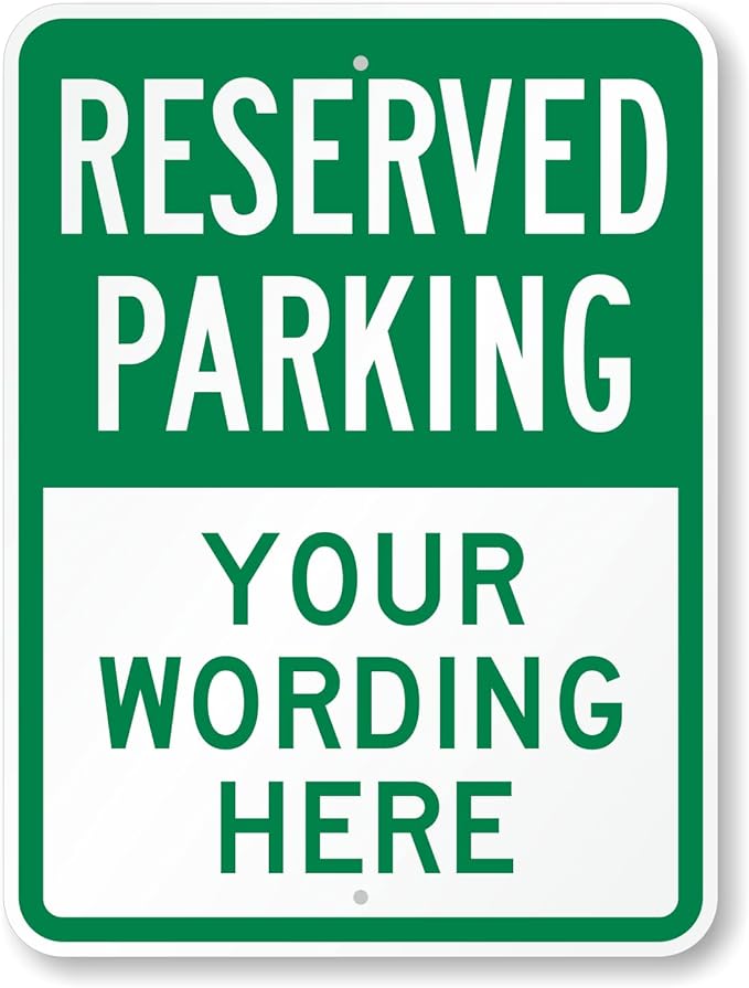 SmartSign 24 x 18 inch Custom “Reserved Parking” Metal Sign - Add Text, 80 mil Laminated Rustproof Aluminum, Green and White, Made in USA