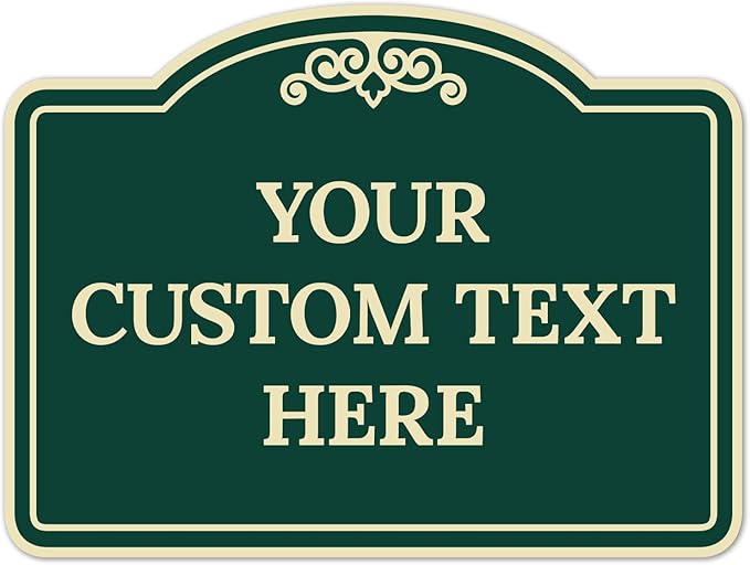 Custom Decorative Sign, Personalized Metal Sign for Business, Driveway, Home, Airbnb, Office Door Plaque, Green Background Sign 18x24 Inches, ACM, Fade Resistant, Made in USA by Sigo Signs