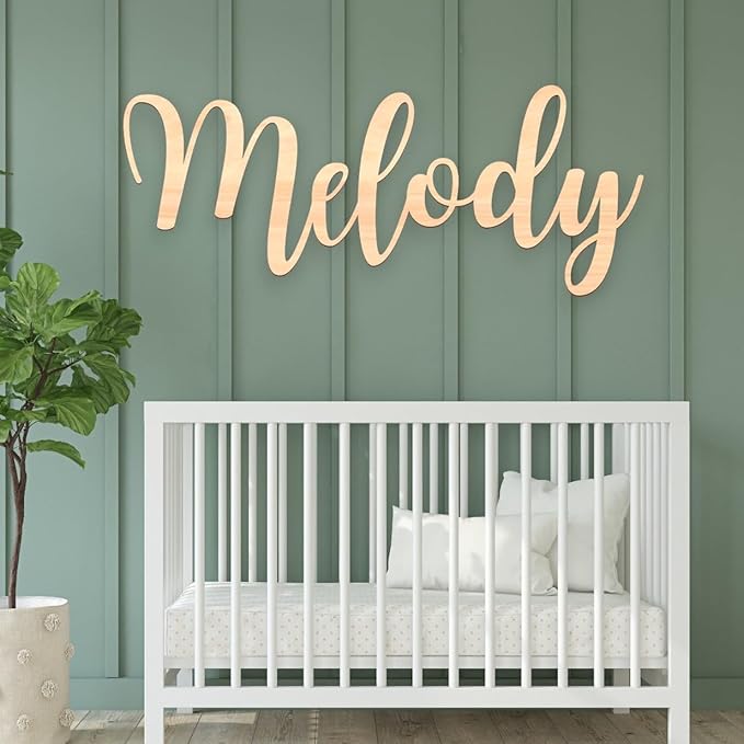 Personalized Wooden Name Sign for Nursery - Custom Name Signs for Kids Room, Personalized Nursery Name Sign - Perfect Room Decoration, Wall Name Decoration & Wedding signs, Family Name Signs (Single Name)