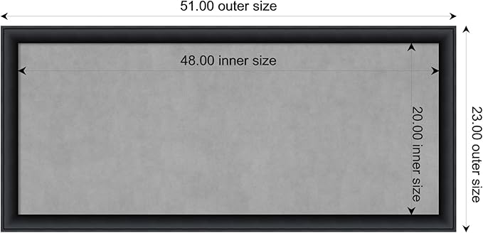 Amanti Art Black Framed Magnetic Board 23x51 Oversize Vision Board for use with Magnets, 100% Metal Sheet to Display Items as Office Decor or for Home Organization in mudroom, Kitchen or Kids Room