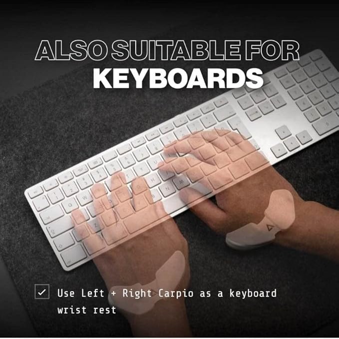 DELTAHUB Carpio G2.0 - Advanced Ergonomic Right-Handed Gaming Wrist Rest for Mouse - Superior Support for Serious Gamers - Anti-Fatigue, Smooth Glide (Large, Right, Grey)