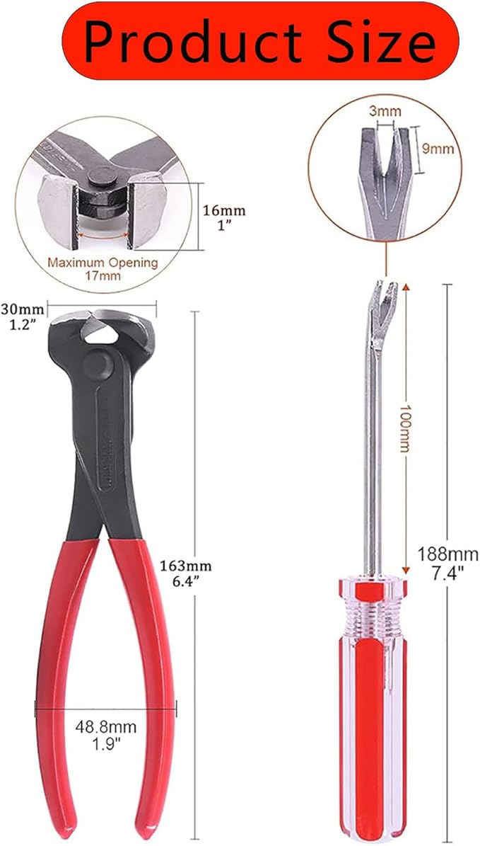 2pcs Upholstery Staple Remover Tool with Nail Puller Pliers Tack Puller Staple Puller, Nail Remover Tool for Furniture Floor Carpet Wall Wooden Case Photo Frame