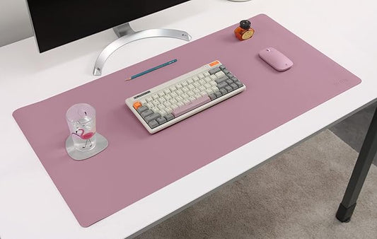 NODITO Dual-Sided Leather Desk Pad,Blotter for Laptop Computer,Mouse Pad,Writing,Drawing,Arts and Craft Mat (17"x35", Lilac)