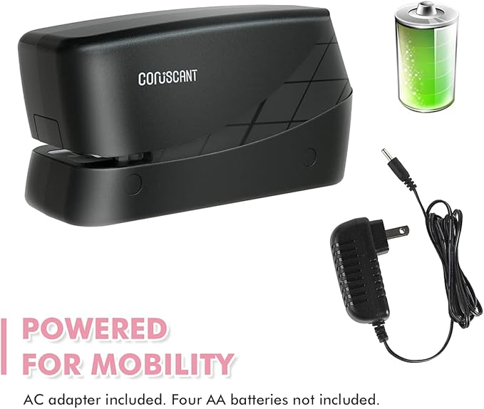 Coruscant Electric Stapler, Heavy Duty Desktop Stapler, Includes 2000 Staples and 1 Staple Remover, No-Jam Automatic AC or Battery Powered, 25 Sheet, Professional for Office Home School Use