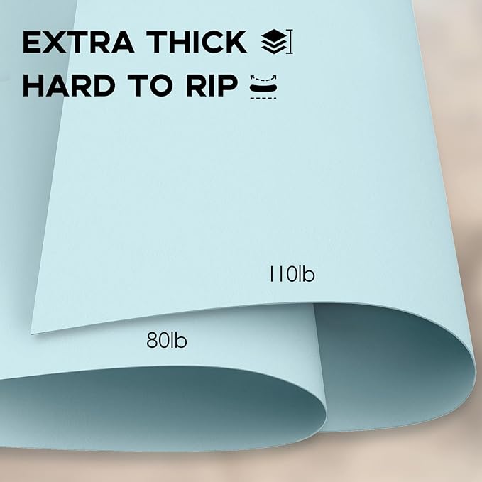 110lb Blue Cardstock, Goefun 100 Sheets Thick Blue Card Stock 300 GSM for Invitations, Menus, Poster, DIY Card